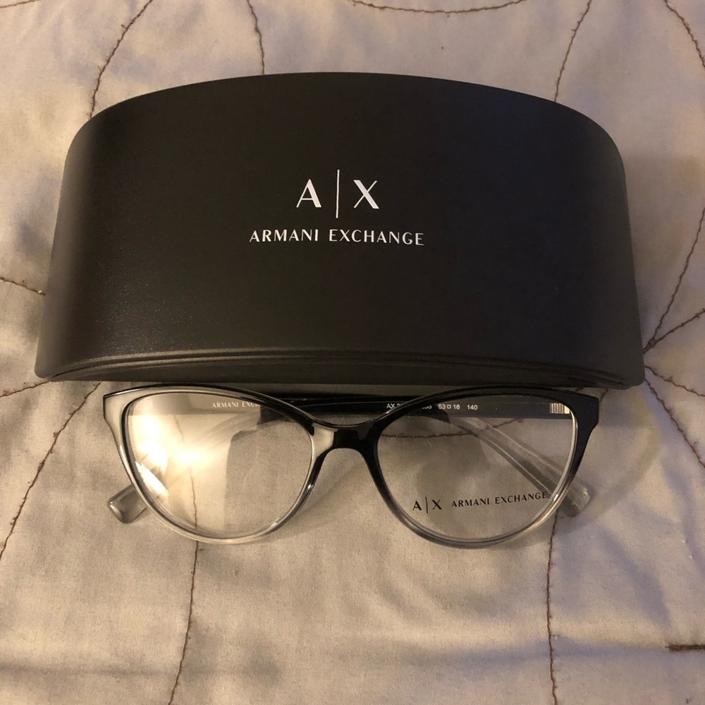 Armani Exchange black and clear non prescription frames